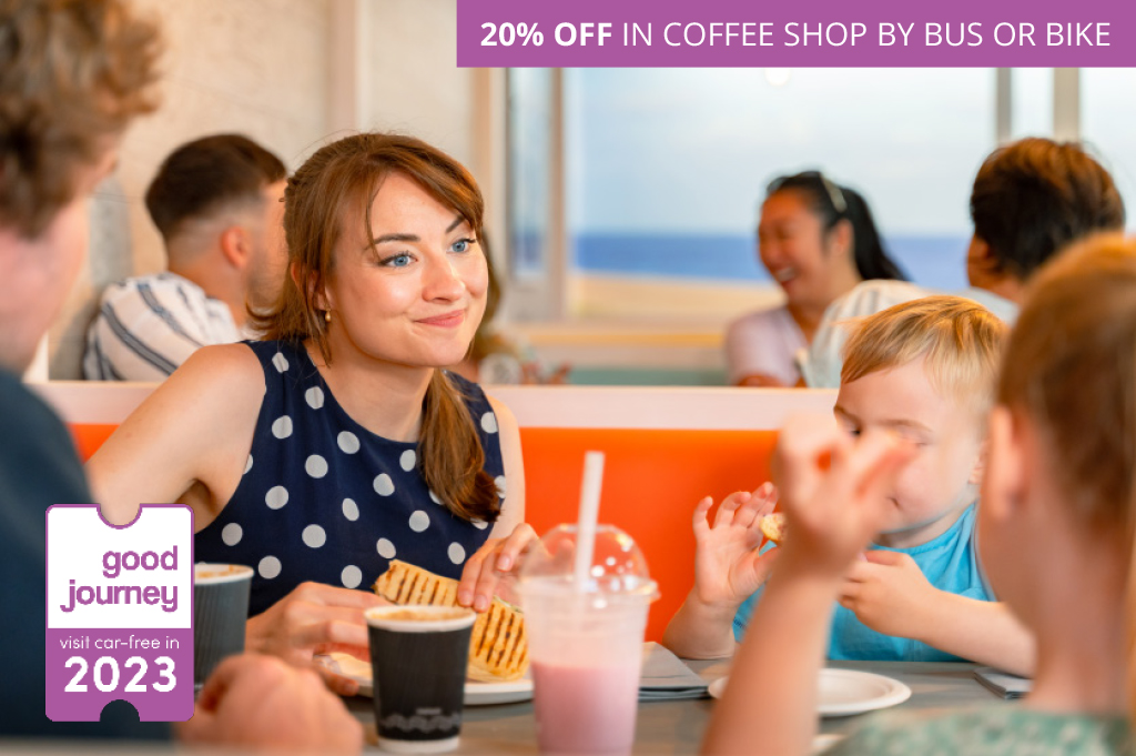 20% off in Coffee Shop by bus or bike
